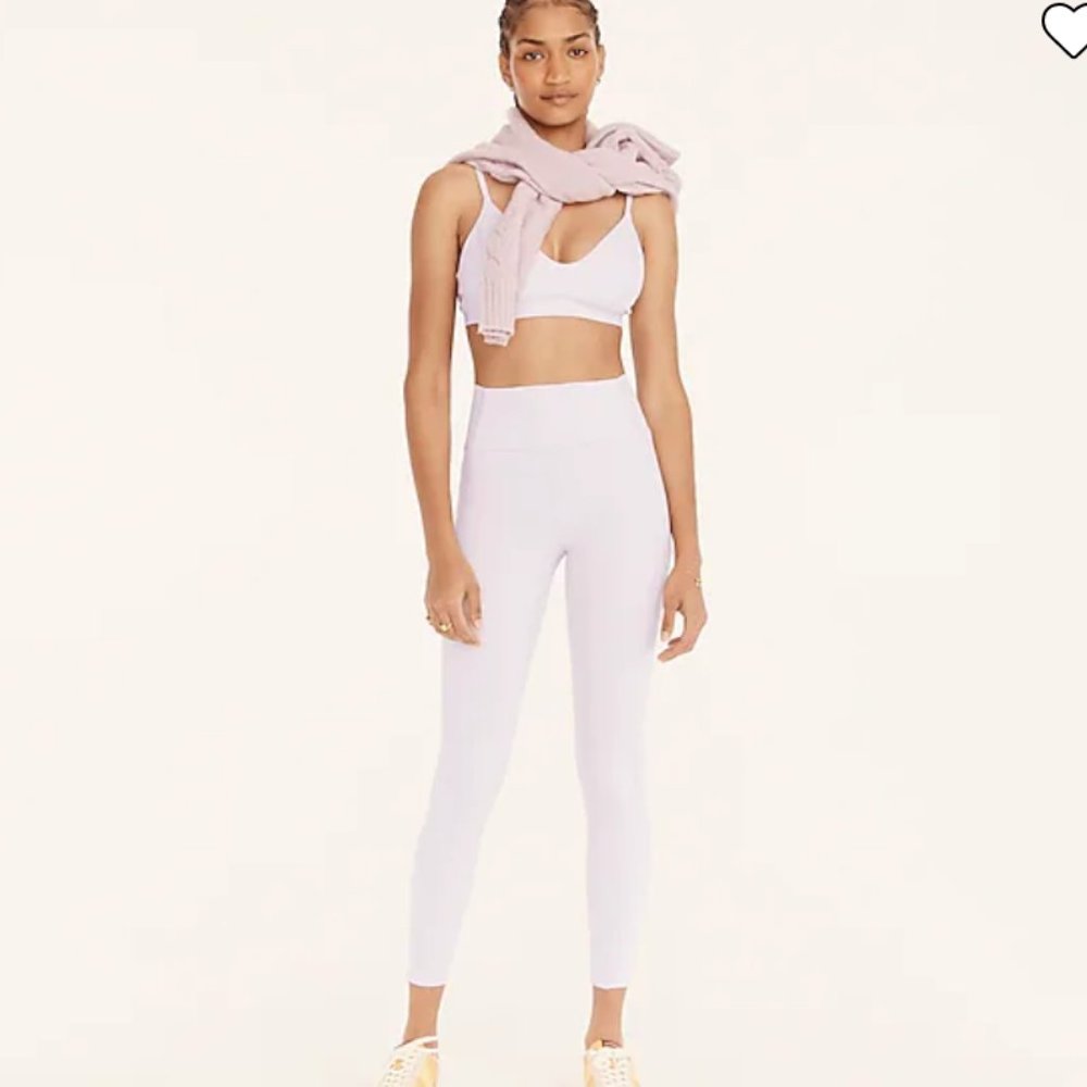 JCREW sports bra and legging athletic activewear set, lavender, S/XS